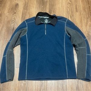 Kuhl Kashmira Mens 1/4 Zip Pullover Sweater Blue Size Medium
